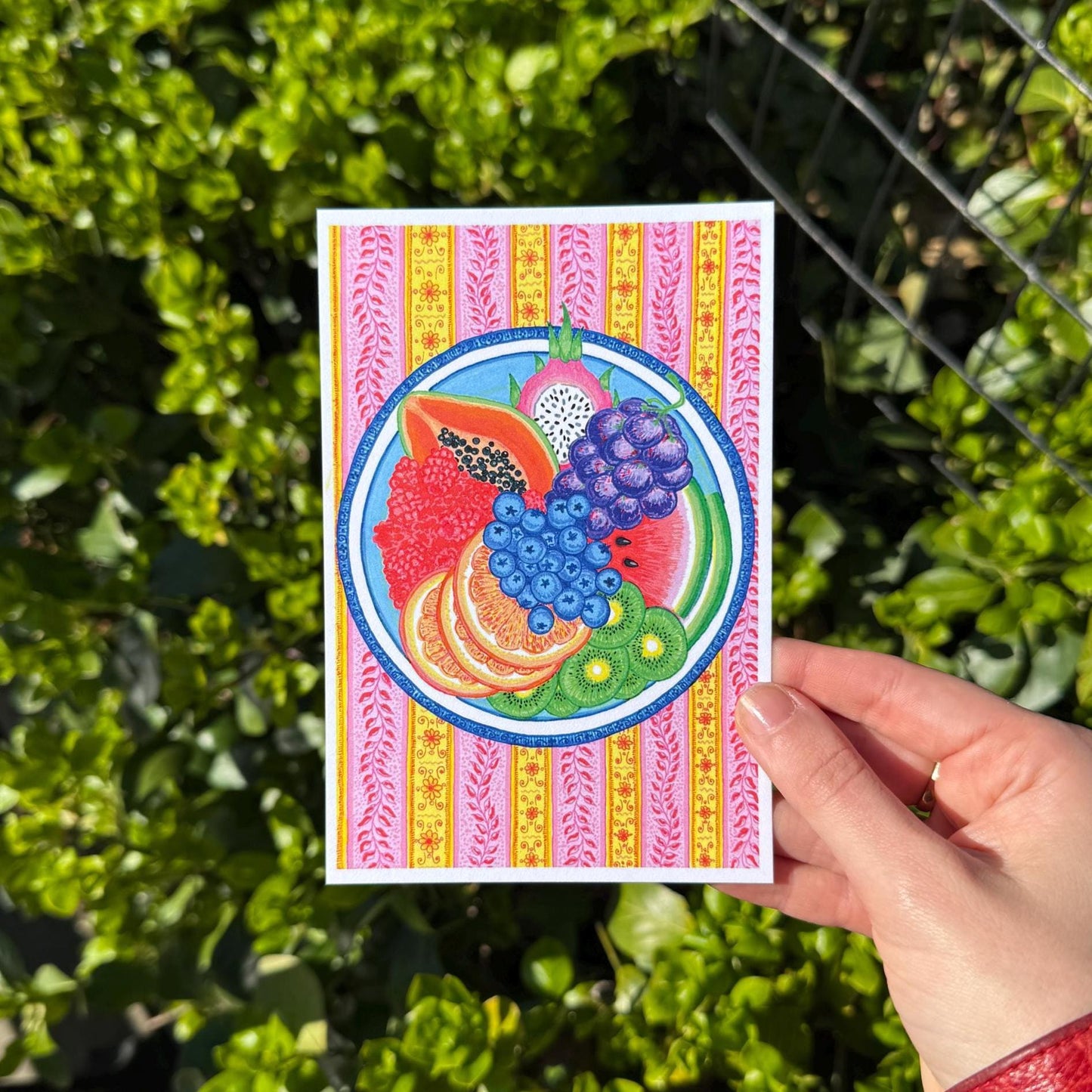 Colorful Fruit Plate Art Print