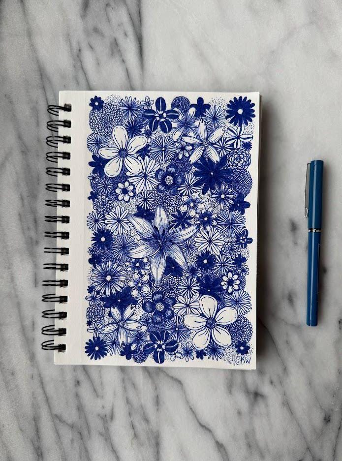 Blue Flowers Art Print