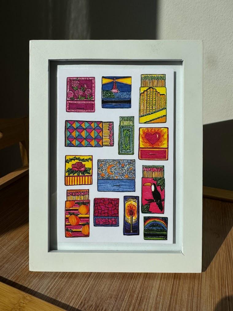 Matchbox Collage Art Print