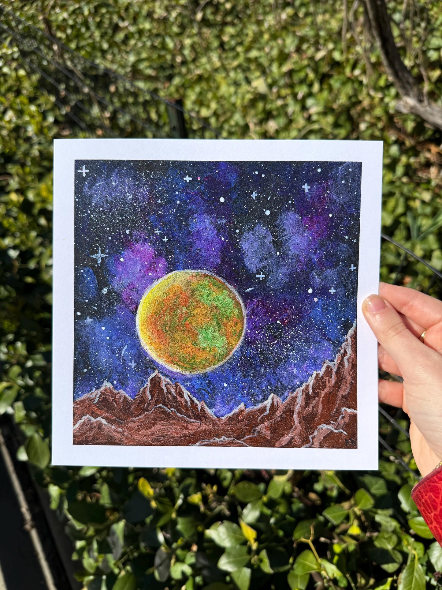 Galactic Space Mountain Art Print