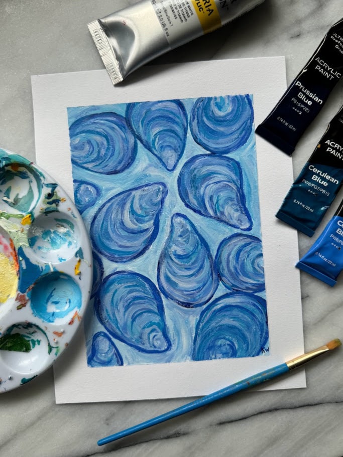 Blue Mussels Art Print