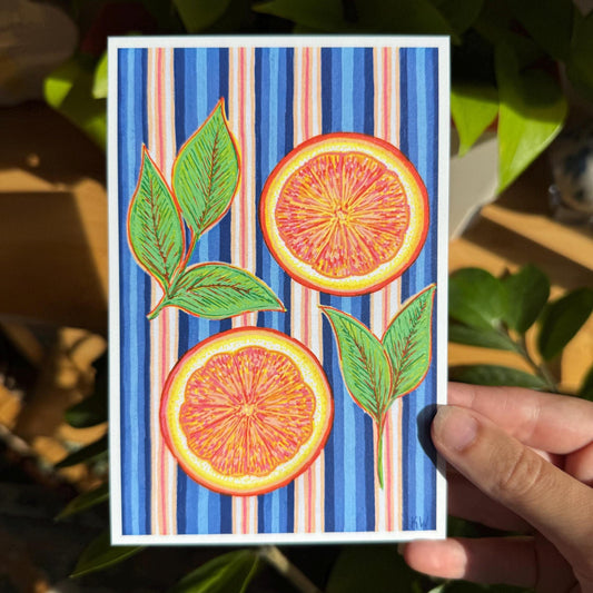 Oranges & Stripes Art Print