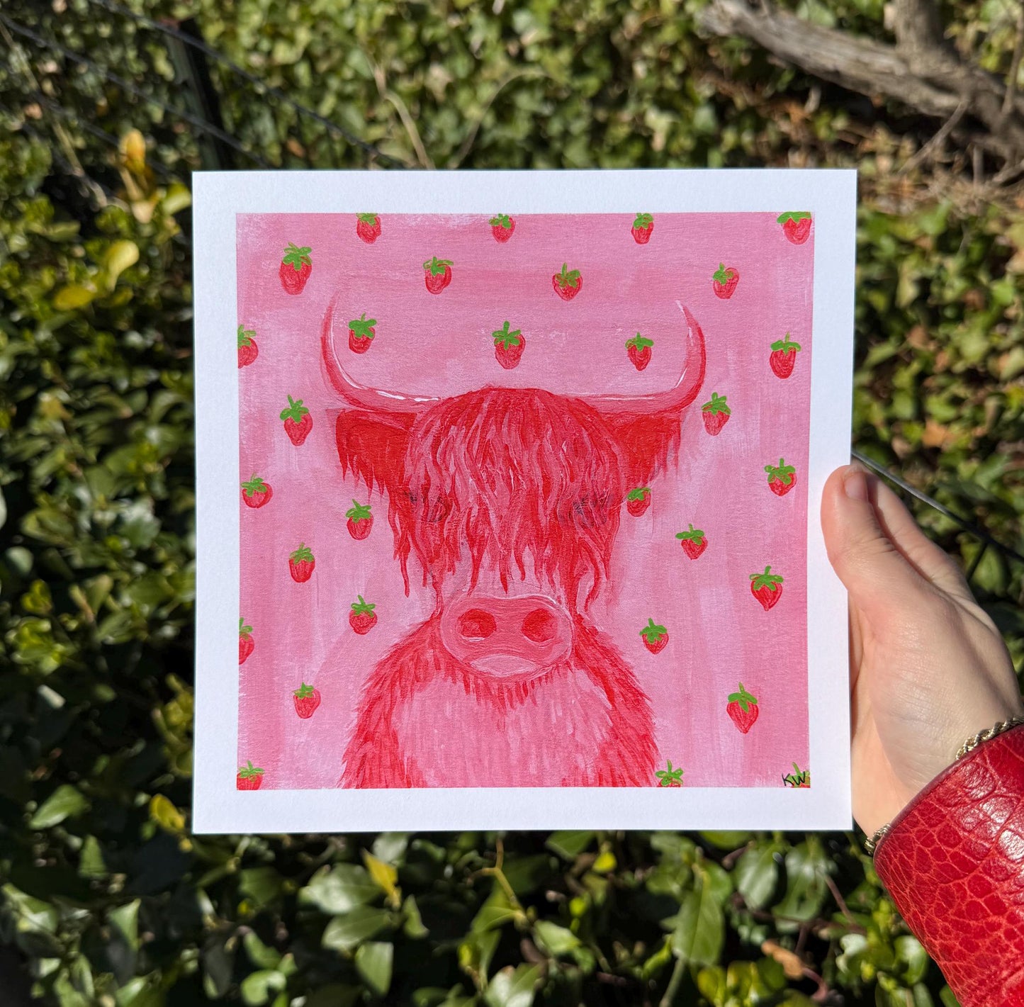 Strawberry Cow Art Print