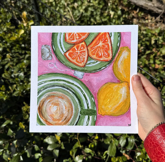 Morning Tea with Fruit Art Print