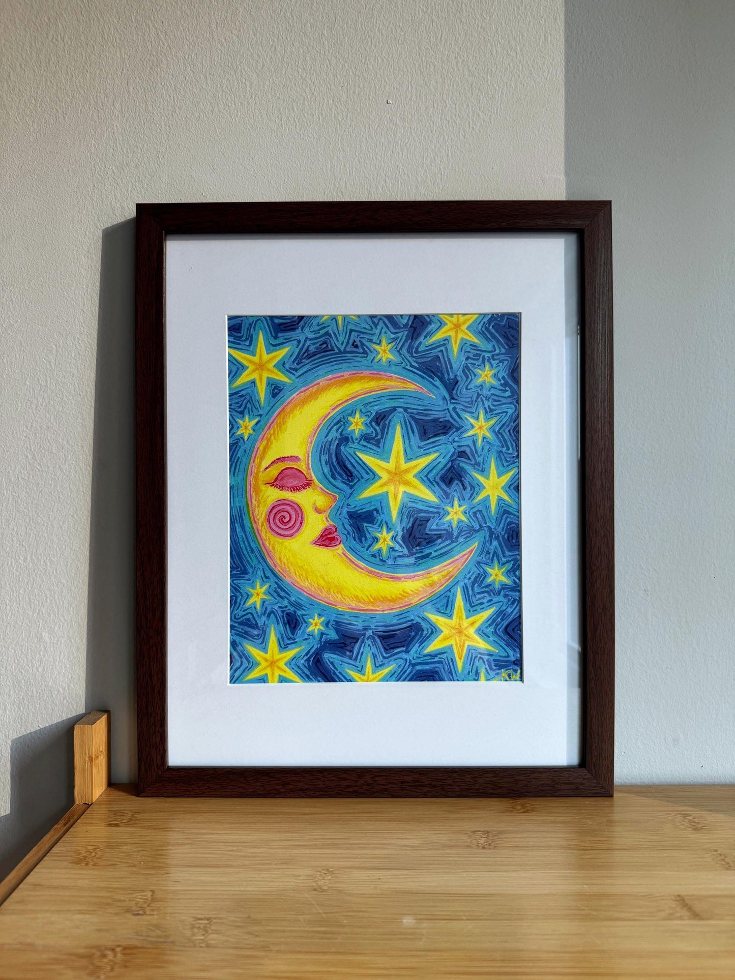 Celestial Moon and Stars Art Print