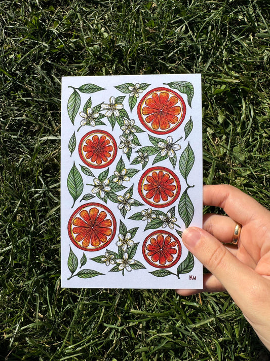 Orange Blossoms & Slices Art Print