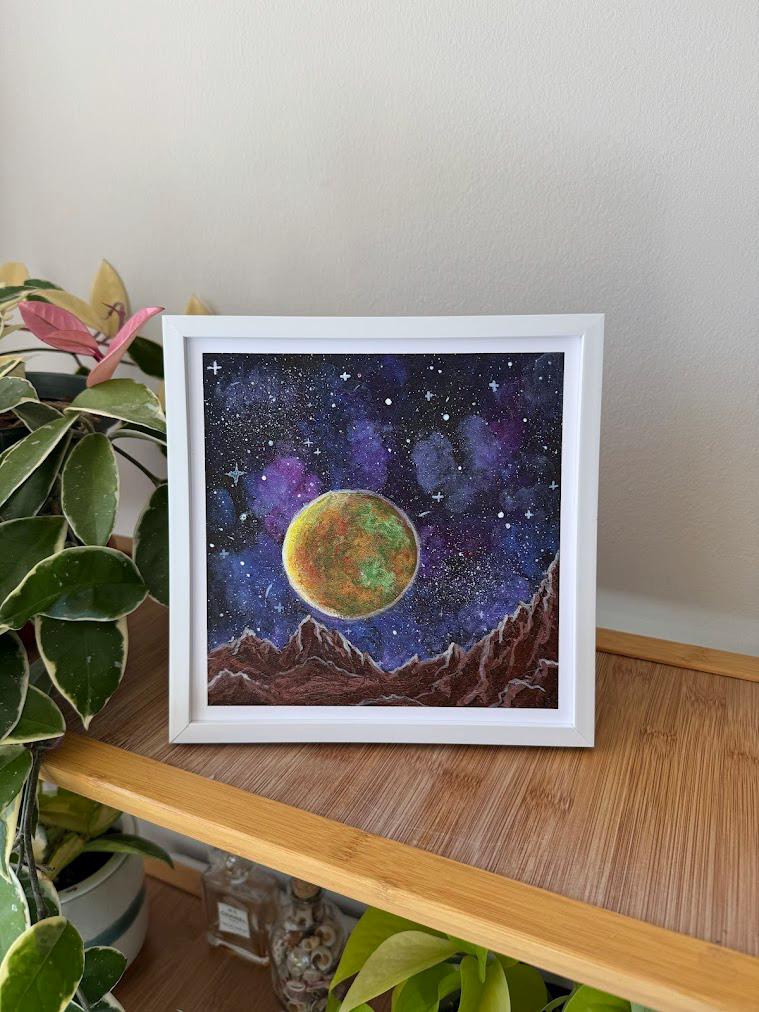 Galactic Space Mountain Art Print