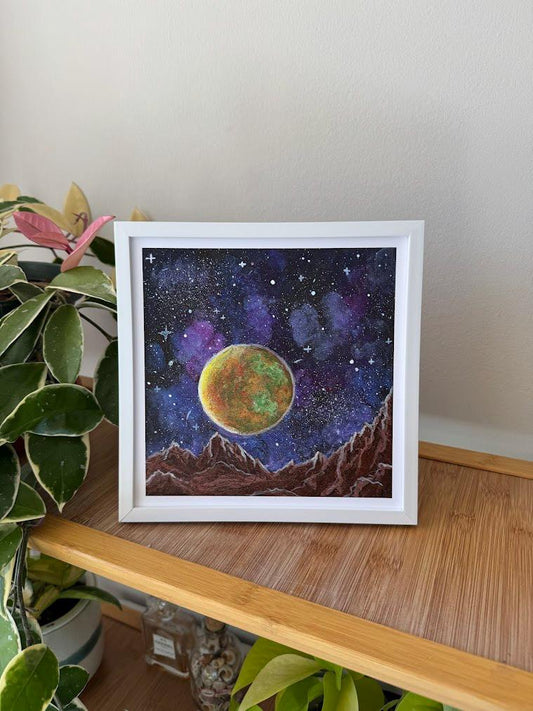 Galactic Space Mountain Art Print