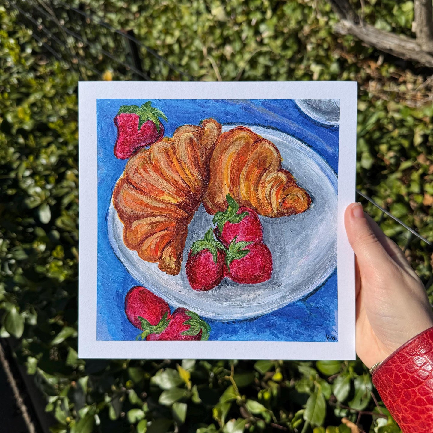 Croissants & Strawberries Art Print