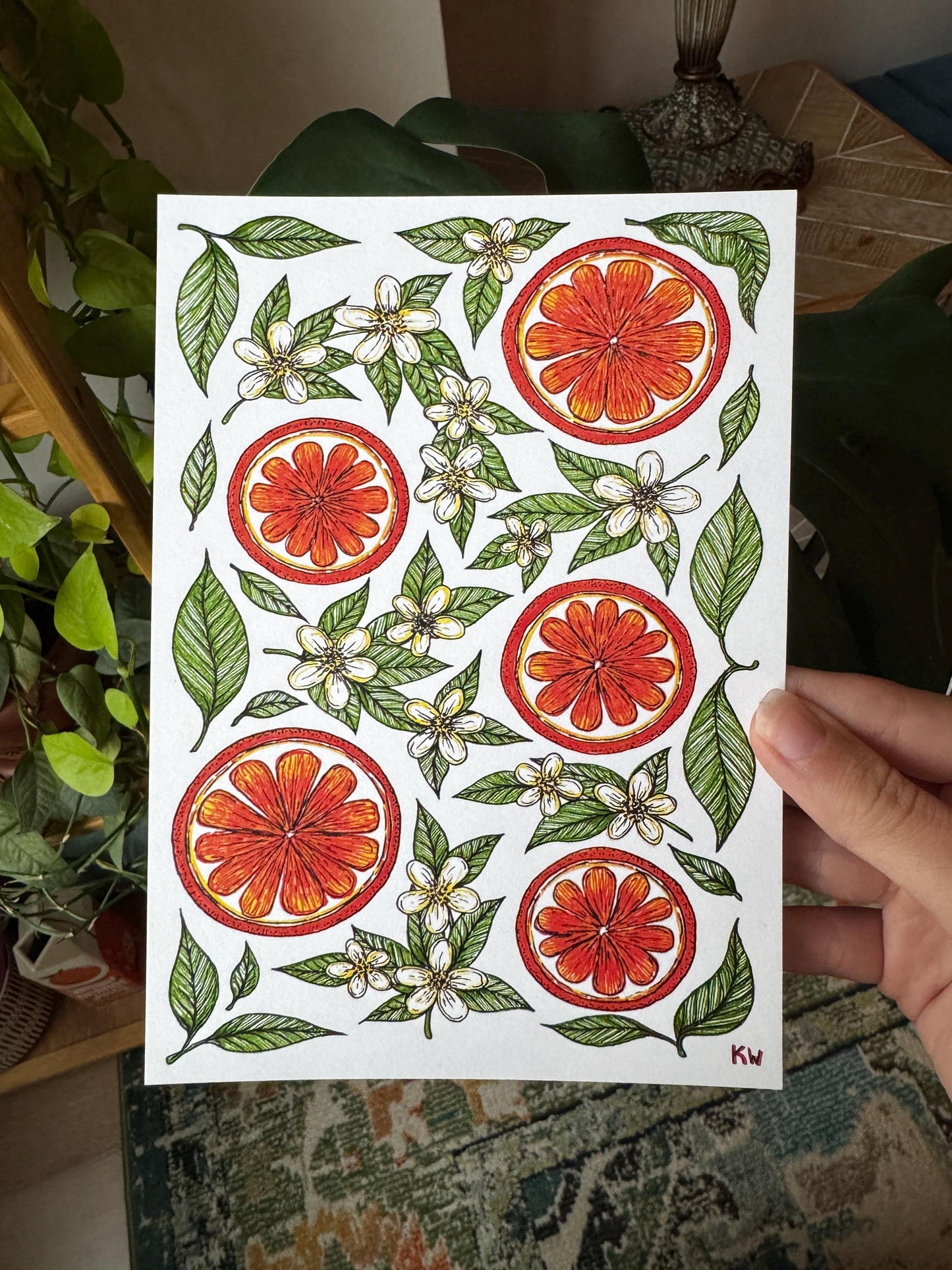 Orange Blossoms & Slices Art Print