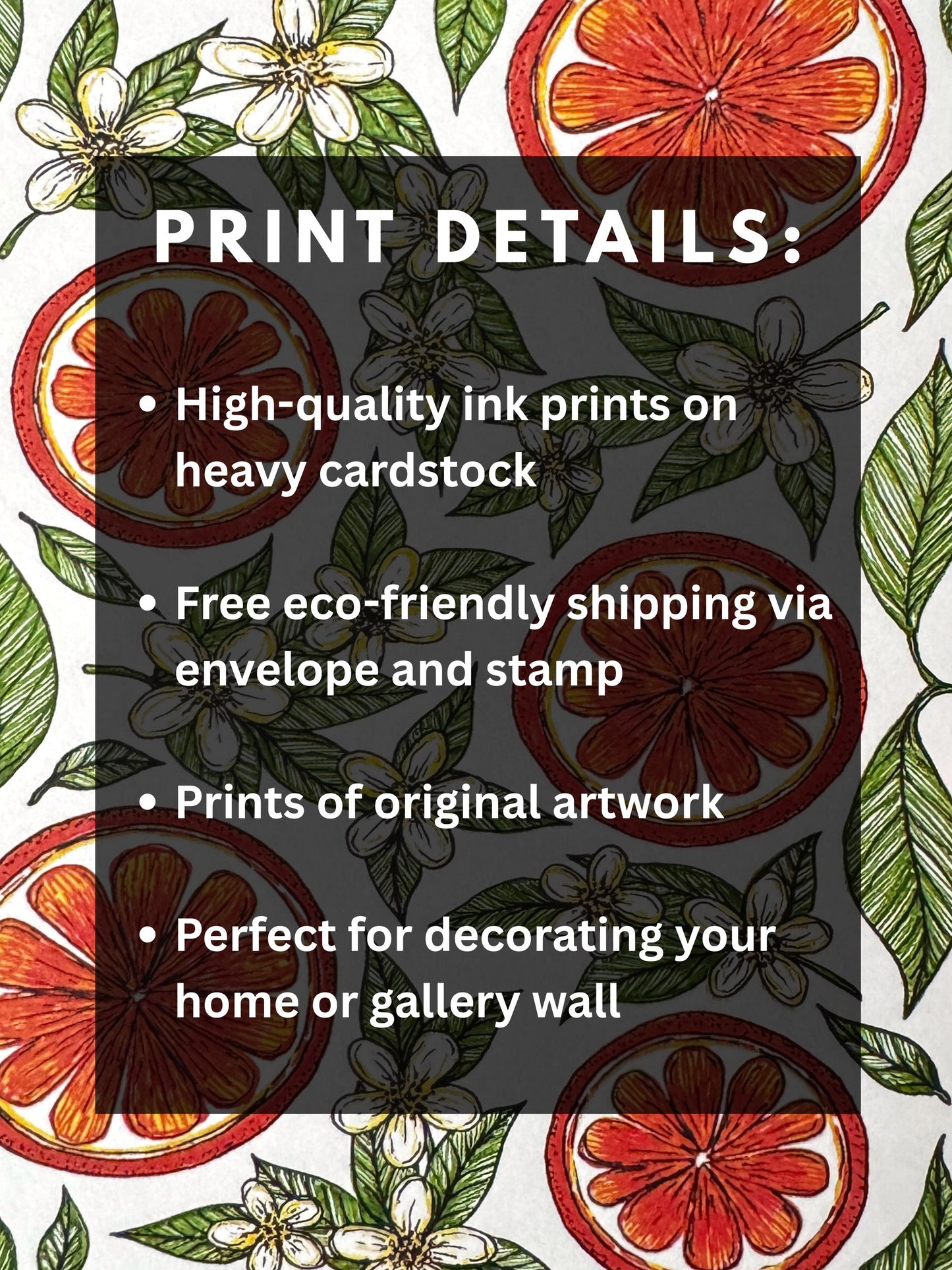 Orange Blossoms & Slices Art Print