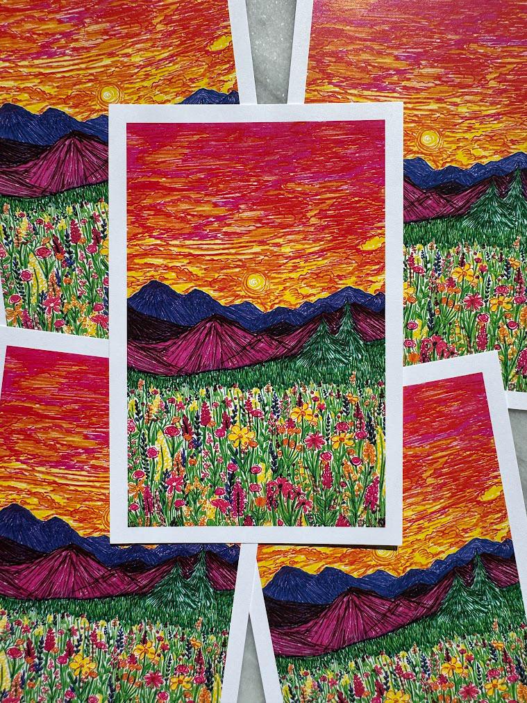 Mountain Sunset Art Print