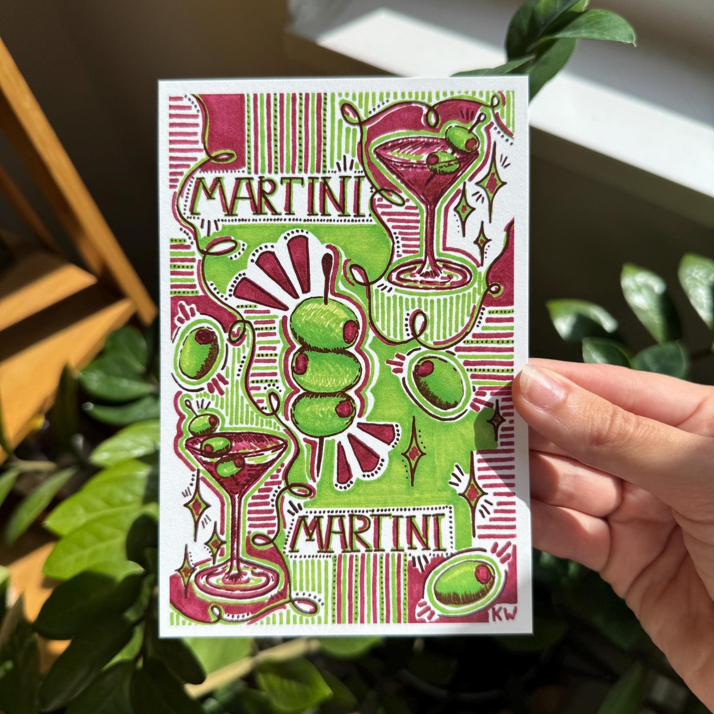 Martini & Olives Art Print