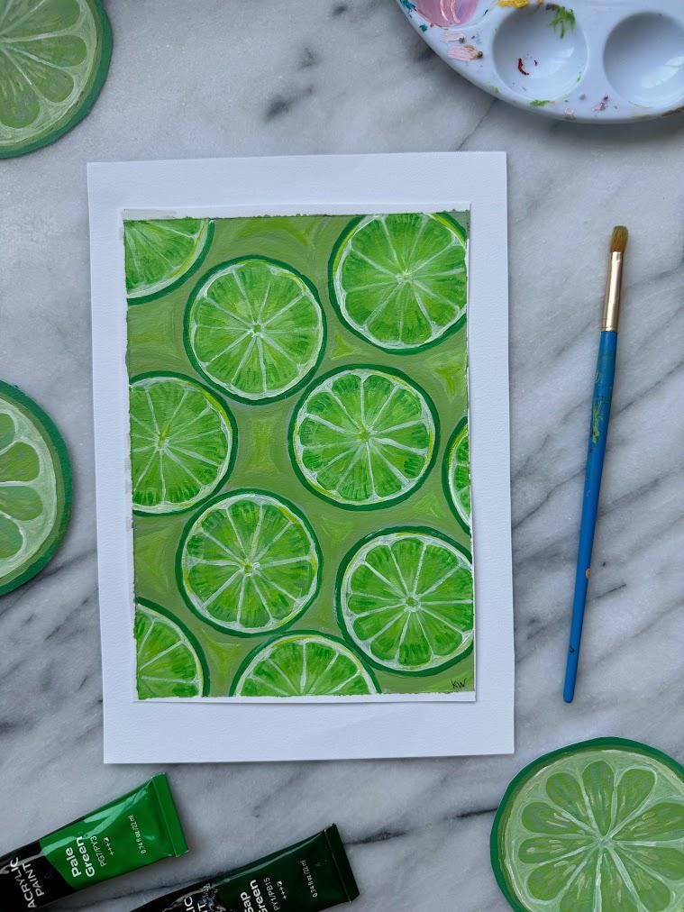 Lime Slices Art Print